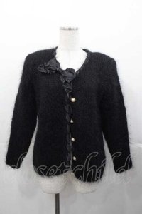 INGEBORG / パールボタンニットカーディガン  黒 I-25-11-04-035-LO-TO-SA-ZI
