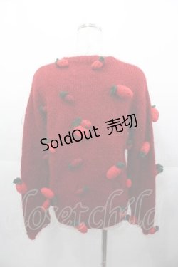 画像2: PINK HOUSE / いちご編みぐるみモヘアニットカーディガン  レッド I-25-11-04-036-LO-TO-SA-ZI