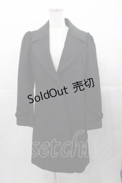 画像1: EATME / 1つボタンコート  黒 I-25-11-04-040-LO-CO-SA-ZI