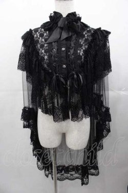 画像1: MR corset / レースチュールケープ  黒 I-25-11-04-041-PU-JA-SA-ZI