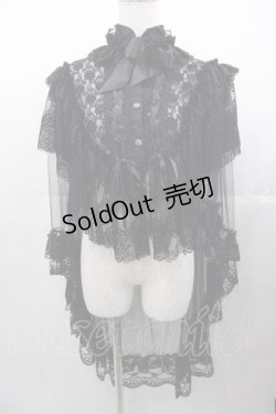 画像1: MR corset / レースチュールケープ  黒 I-25-11-04-041-PU-JA-SA-ZI