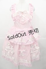 BABY,THE STARS SHINE BRIGHT / Best Wishes Hearty Ginghamジャンパースカート  ピンク I-25-11-04-043-BA-OP-SA-ZI