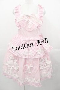 BABY,THE STARS SHINE BRIGHT / Best Wishes Hearty Ginghamジャンパースカート  ピンク I-25-11-04-043-BA-OP-SA-ZI