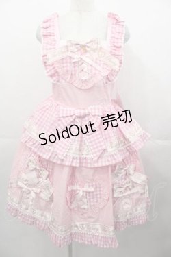 画像1: BABY,THE STARS SHINE BRIGHT / Best Wishes Hearty Ginghamジャンパースカート  ピンク I-25-11-04-043-BA-OP-SA-ZI