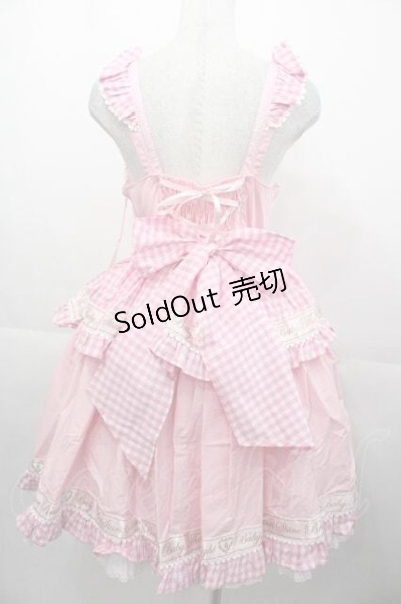 画像2: BABY,THE STARS SHINE BRIGHT / Best Wishes Hearty Ginghamジャンパースカート  ピンク I-25-11-04-043-BA-OP-SA-ZI (2)