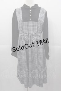 axes femme / チェックリボンドッキングワンピース  黒Ｘグレー I-25-11-04-046-AX-OP-SA-ZI