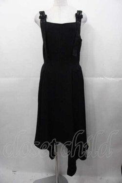 画像1: axes femme / イレヘムシルエットジャンパースカート  黒 I-25-11-04-047-AX-OP-SA-ZI