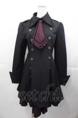 画像1: ATELIER BOZ / シルヴィコートワンピース L 黒Ｘボルドー I-25-11-04-048-EL-OP-SA-ZI (1)