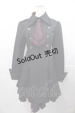 画像1: ATELIER BOZ / シルヴィコートワンピース L 黒Ｘボルドー I-25-11-04-048-EL-OP-SA-ZI