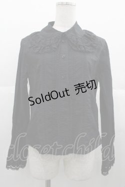 画像1: BABY,THE STARS SHINE BRIGHT / 袖ピンタックブラウス(2重衿ver.)  黒 I-25-11-07-001-BA-BL-SA-ZI