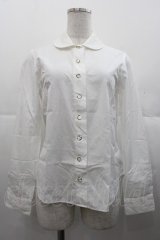 Jane Marple Dans Le Salon / 丸襟長袖ブラウス  白 I-25-11-07-004-JM-BL-SA-ZI