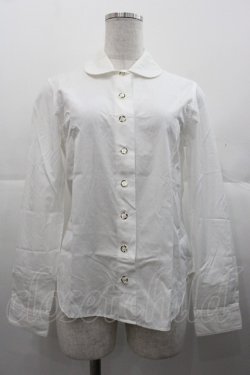 画像1: Jane Marple Dans Le Salon / 丸襟長袖ブラウス  白 I-25-11-07-004-JM-BL-SA-ZI