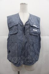 NATURE TRAIL / ぞうさん刺繍デニムベスト  青デニム I-25-11-07-038-LO-TO-SA-ZI