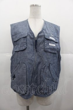 画像1: NATURE TRAIL / ぞうさん刺繍デニムベスト  青デニム I-25-11-07-038-LO-TO-SA-ZI