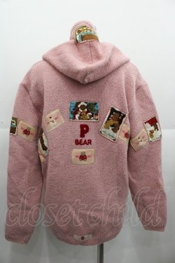 画像2: PINK HOUSE / さんたくまさんワッペンフードニット  ピンク I-25-11-07-039-LO-TO-SA-ZI