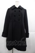 Jane Marple / ベルベットリボントリミングコート  黒 I-25-11-07-042-JM-CO-SA-ZI