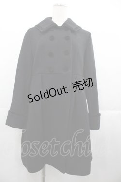 画像1: Jane Marple / ベルベットリボントリミングコート  黒 I-25-11-07-042-JM-CO-SA-ZI