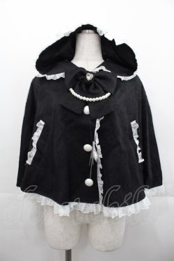画像1: Ank Rouge / うさちゃんレースポンチョ  黒Ｘ白 I-25-11-07-043-CA-JA-SA-ZI