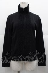 Jane Marple Dans Le Salon / フロントレースハイネックブルゾン  黒 I-25-11-07-005-JM-JA-SA-ZI