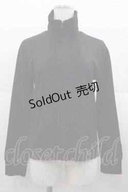 画像1: Jane Marple Dans Le Salon / フロントレースハイネックブルゾン  黒 I-25-11-07-005-JM-JA-SA-ZI