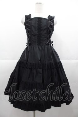 画像1: BABY,THE STARS SHINE BRIGHT / ミルフィーユジャンパースカート  黒 I-25-11-07-052-BA-OP-SA-ZI