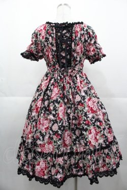 画像2: BABY,THE STARS SHINE BRIGHT / シュガーブーケ〜永遠の乙女の憧れ〜柄シャーリングワンピース  黒 I-25-11-07-053-BA-OP-SA-ZI