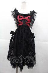 Hoshibako Works / 西洋人形魔法 リボン付きエプロン S ブラック×レッド I-25-11-07-058-LO-TO-SA-ZS