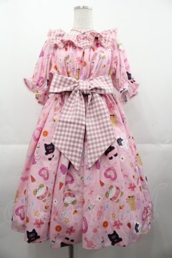 画像1: axes femme kawaii / ハッピーバカンス柄ワンピース  ピンク I-25-11-07-060-AX-OP-SA-ZI