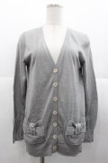 Jane Marple Dans Le Salon / サイドリボンポケットニットカーディガン  グレー I-25-11-07-006-JM-TO-SA-ZI