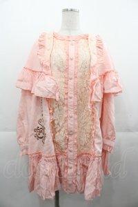 ALGONQUINS / ケープデザイン長袖ワンピース  ピンク I-25-11-07-065-AL-OP-SA-ZI