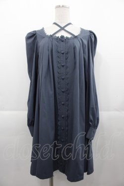 画像1: Sheglit / クロスリボンフレアーワンピース  ダブルブルー I-25-11-07-068-EL-OP-SA-ZI