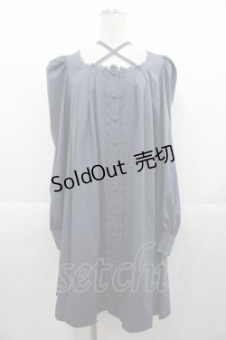 画像1: Sheglit / クロスリボンフレアーワンピース  ダブルブルー I-25-11-07-068-EL-OP-SA-ZI