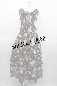 PINK HOUSE / ドーリーローズ柄ワンピース  ブラック I-25-11-07-071-LO-OP-SA-ZI