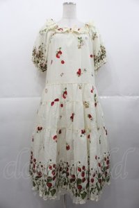 PINK HOUSE / いちごプリントミディワンピース  キナリ I-25-11-07-072-LO-OP-SA-ZI