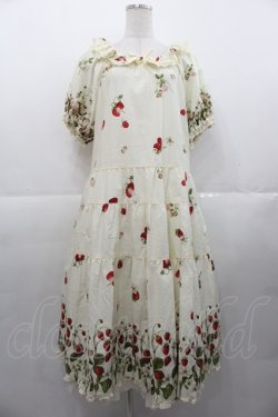 画像1: PINK HOUSE / いちごプリントミディワンピース  キナリ I-25-11-07-072-LO-OP-SA-ZI