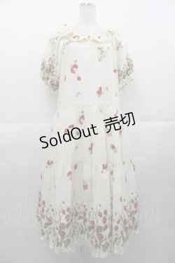 画像1: PINK HOUSE / いちごプリントミディワンピース  キナリ I-25-11-07-072-LO-OP-SA-ZI