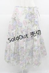 Jane Marple Dans Le Salon / フラワーブーケプリントスカート  サックス I-25-11-07-079-JM-SK-SA-ZI