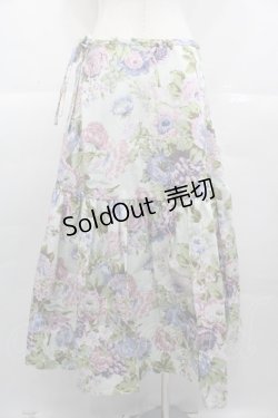 画像2: Jane Marple Dans Le Salon / フラワーブーケプリントスカート  サックス I-25-11-07-079-JM-SK-SA-ZI