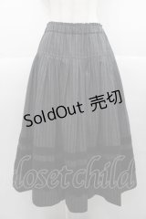 Jane Marple Dans Le Salon / ストライプ&ニットレーススカート  黒 I-25-11-07-080-JM-SK-SA-ZI