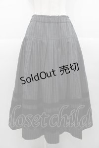 Jane Marple Dans Le Salon / ストライプ&ニットレーススカート  黒 I-25-11-07-080-JM-SK-SA-ZI