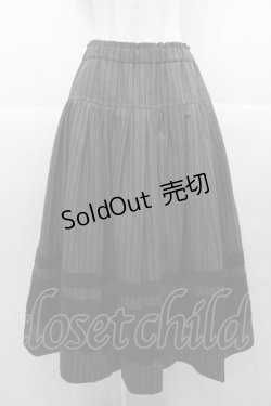 画像1: Jane Marple Dans Le Salon / ストライプ&ニットレーススカート  黒 I-25-11-07-080-JM-SK-SA-ZI