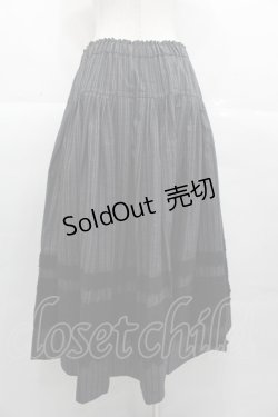 画像2: Jane Marple Dans Le Salon / ストライプ&ニットレーススカート  黒 I-25-11-07-080-JM-SK-SA-ZI