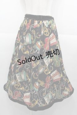 画像1: Jane Marple / 楽器柄スカート  黒 I-25-11-07-081-JM-SK-SA-ZI