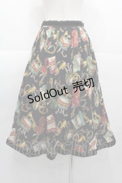 画像2: Jane Marple / 楽器柄スカート  黒 I-25-11-07-081-JM-SK-SA-ZI