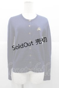 Jane Marple / 馬車刺繍ニットカーディガン  ネイビー I-25-11-07-008-JM-TO-SA-ZI