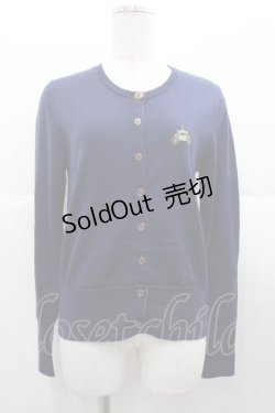 画像1: Jane Marple / 馬車刺繍ニットカーディガン  ネイビー I-25-11-07-008-JM-TO-SA-ZI