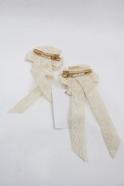 画像2: Hoshibako Works / プレゼントリボンレースクリップ  生成り I-25-11-07-100-LO-AC-SA-ZI