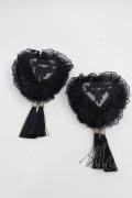 星箱works / 青華磁 お団子クリップ式コサージュ  黒 I-25-11-07-102-PU-AC-SA-ZI