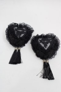 星箱works / 青華磁 お団子クリップ式コサージュ  黒 I-25-11-07-102-PU-AC-SA-ZI