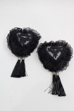 画像1: 星箱works / 青華磁 お団子クリップ式コサージュ  黒 I-25-11-07-102-PU-AC-SA-ZI